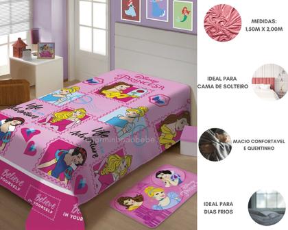 Imagem de Cobertor/manta p/ cama de solteiro personagens - jolitex