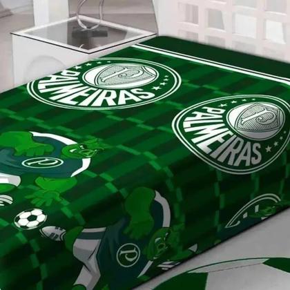 Imagem de Cobertor Manta Solteiro Jolitex Time Futebol Palmeiras Verdão Vai Corinthians Tricolor São Paulo