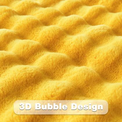 Imagem de Cobertor NEWCOSPLAY amarelo mostarda de pele sintética 550GSM 130x150cm