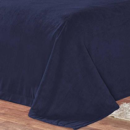 Imagem de Cobertor Pele De Carneiro Sherpa Alaska Queen 01 Peça - Marinho