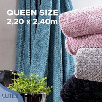 Imagem de Cobertor Queen Corttex Lugano 100% Microfibra - Manta Grossa Textura Toque Macio Fofinho 2,20 x 2,40