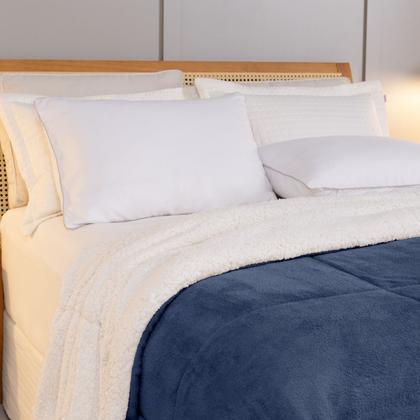 Imagem de Cobertor QUEEN dupla face sherpa manta fleece matelasse