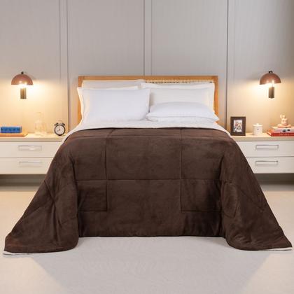 Imagem de Cobertor QUEEN dupla face sherpa manta fleece matelasse