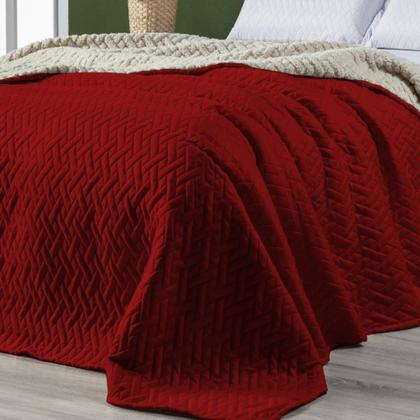 Imagem de Cobertor Queen Soft Lã Pele de Carneiro Matelado 01 Peça Sherpa