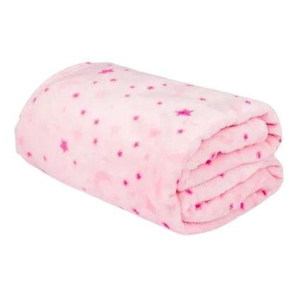 Imagem de Cobertor Saida Maternidade Manta Macia Estrelas Rosa