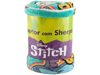 Imagem de Cobertor Solteiro C/Sherpa Disney Stitch Jolitex 1,50X2,00M