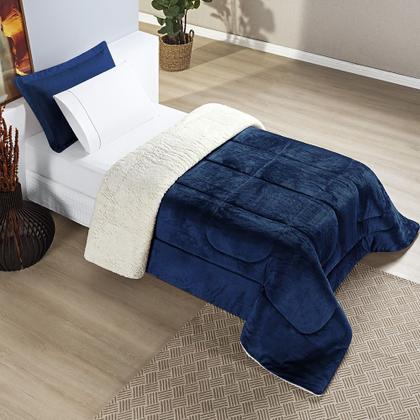 Imagem de Cobertor SOLTEIRO dupla face sherpa manta flannel coberdrom
