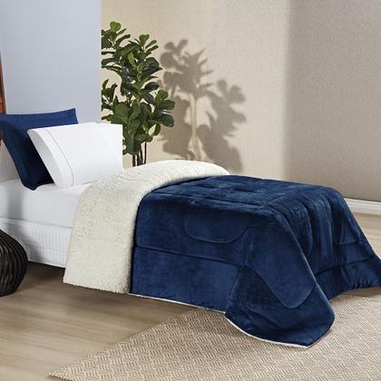 Imagem de Cobertor SOLTEIRO dupla face sherpa manta flannel coberdrom