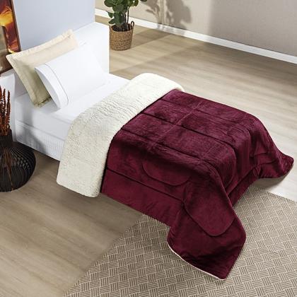 Imagem de Cobertor SOLTEIRO dupla face sherpa manta flannel coberdrom