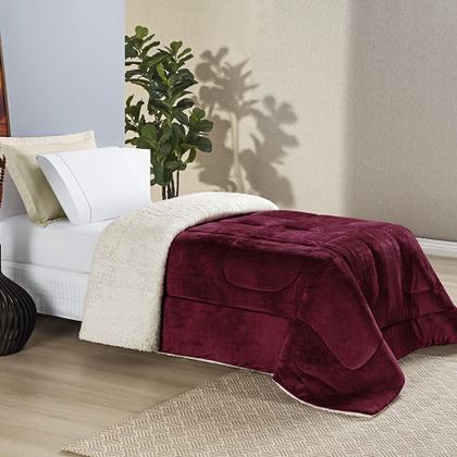Imagem de Cobertor SOLTEIRO dupla face sherpa manta flannel coberdrom