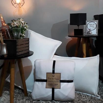 Imagem de Cobertor solteiro duplo soft mais duas fronhas soft branco
