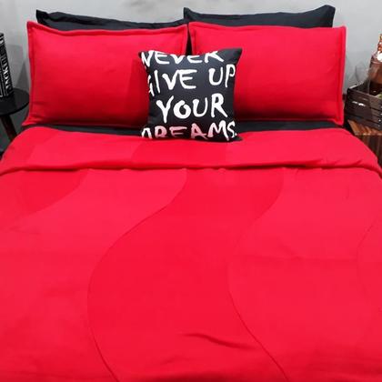Imagem de Cobertor Solteiro Duplo Soft Mais Duas Fronhas Soft Vermelho