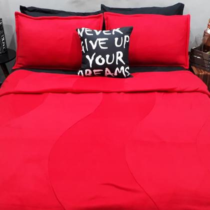 Imagem de Cobertor solteiro duplo soft mais duas fronhas soft vermelho
