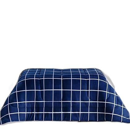 Imagem de Cobertor Solteiro Infantil Grosso Xadrez Dupla Face