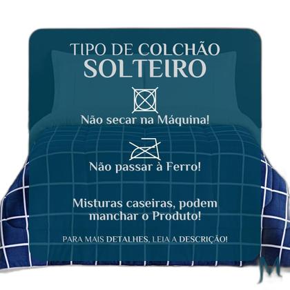 Imagem de Cobertor Solteiro Infantil Grosso Xadrez Dupla Face