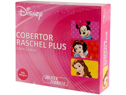 Imagem de Cobertor Solteiro Jolitex de Microfibra Raschel Plus Charme de Princesas Rosa