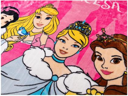 Imagem de Cobertor Solteiro Jolitex de Microfibra Raschel Plus Charme de Princesas Rosa