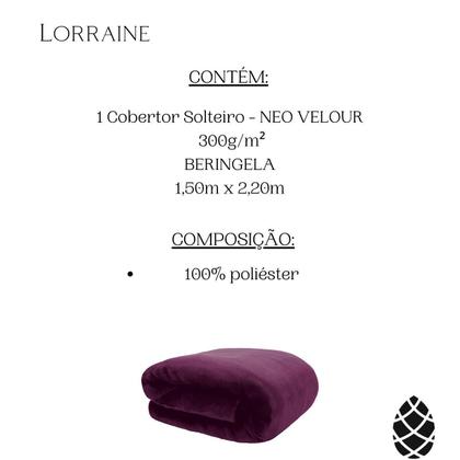 Imagem de Cobertor Solteiro Neo Velour 150X220 Liso 300G/M Beringela