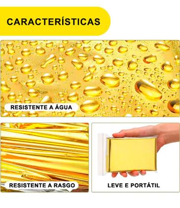 Imagem de Cobertor Térmico Manta Dourada 160x210cm Aluminizada 1 Unidade