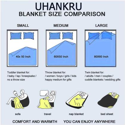 Imagem de Cobertor UHANKRU Grandma, 150x125 cm, presente de microfibra macia