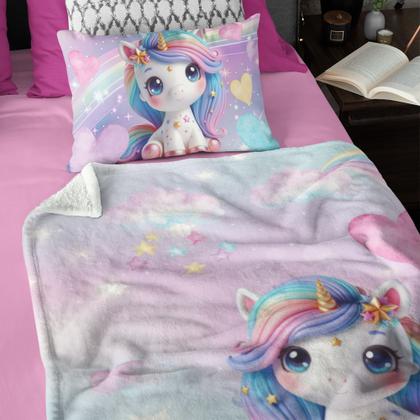 Imagem de Cobertor Unicórnio Duplo Pele De Carneiro 155x240cm