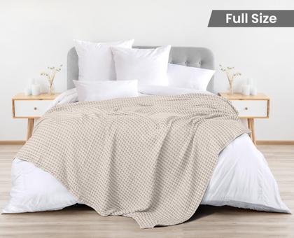 Imagem de Cobertor Utopia Bedding Waffle 100% algodão 300 g/m2 cáqui completo