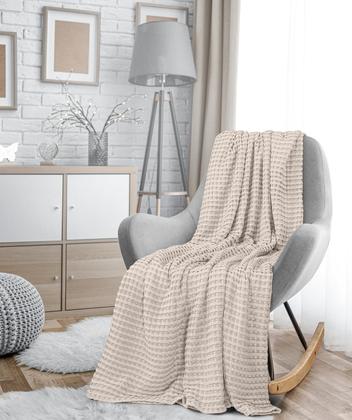 Imagem de Cobertor Utopia Bedding Waffle 100% algodão 300 g/m2 cáqui completo