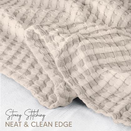 Imagem de Cobertor Utopia Bedding Waffle 100% algodão 300 g/m2 cáqui completo