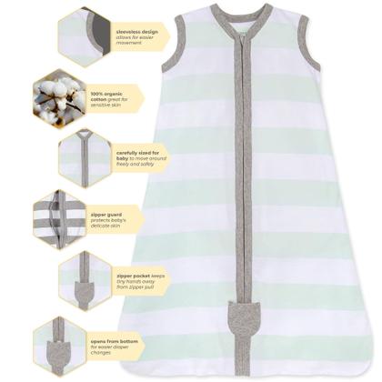 Imagem de Cobertor vestível Burt's Bees Baby Beekeeper Rugby Stripe