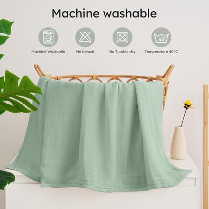 Imagem de Cobertores Swaddle Blankets Yoofoss Muslin, pacote com 4, 120 x 120 cm, para bebês