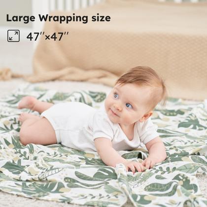 Imagem de Cobertores Swaddle Blankets Yoofoss Muslin, pacote com 4, 120 x 120 cm, para bebês