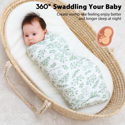 Imagem de Cobertores Swaddle Blankets Yoofoss Muslin, pacote com 4, 120 x 120 cm, para bebês