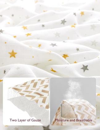 Imagem de Cobertores Swaddle Momcozy Muslin Ultra Soft 120x120cm Stellar