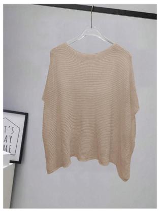 Imagem de Cobertura de praia MakeMeChic Sheer Poncho Crochet Knit Khaki