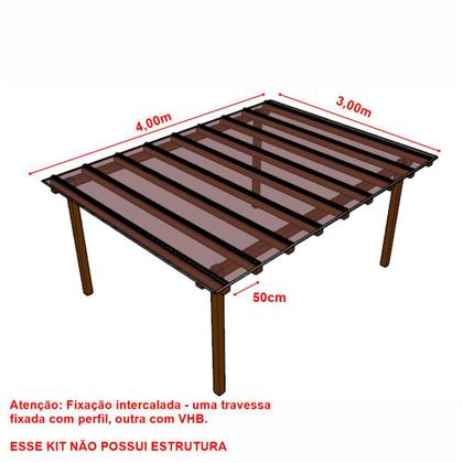 Imagem de Cobertura Policarbonato Compacto 4,00m x 3,00m - Bronze 3mm