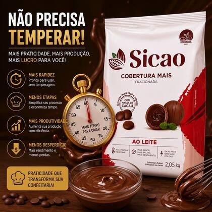 Imagem de COBERTURA SICAO 2,05kg MAIS GOTAS AO LEITE FRACIONADO