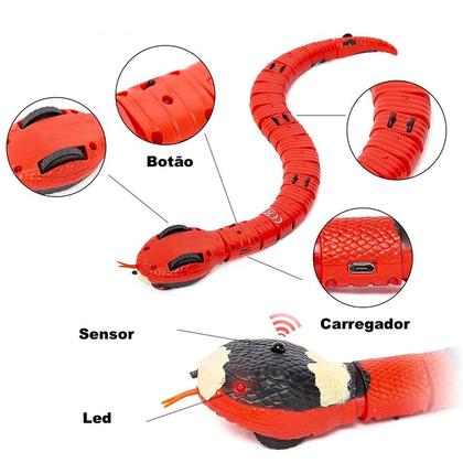 Imagem de Cobra Elétrica Para Gatos Brinquedo Sensor Inteligente Caça Animais De Estimação Recarregável