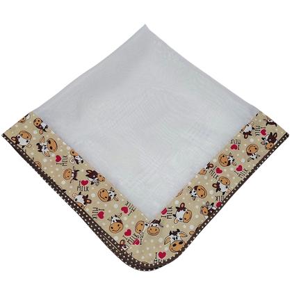 Imagem de Cobre Alimento em Voal com Barrado Duplo 68 x 68 cm Vaquinhas