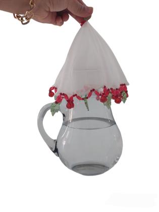 Imagem de Cobre Jarra Tule Transparente Com Pedrarias Sortidas Para Bomboniere e Baleiro Mesa Posta Anti Mosca