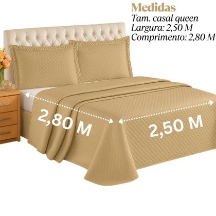 Imagem de Cobre Leito Cama Casal Queen 3 Peças Liso Matelado