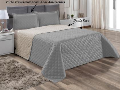 Imagem de Cobre Leito Casal Colcha Cama Box Queen Roupa de Cama Realeza Dupla Face