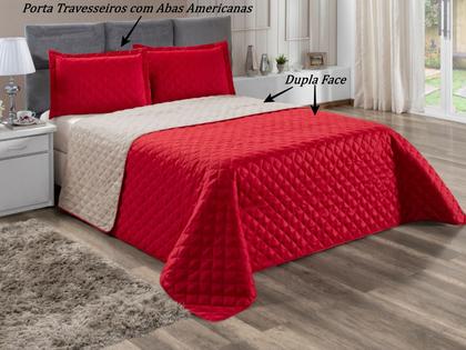 Imagem de Cobre Leito Casal Colcha Cama Box Queen Roupa de Cama Realeza Dupla Face