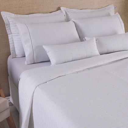 Imagem de Cobre Leito Casal Colcha Jogo de Cama Queen Dupla Face Cobreleito Bordado Urbany 400Fios