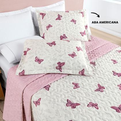 Imagem de Cobre Leito Casal Padrão 200 Fios Avere 03 Peças Borboletas