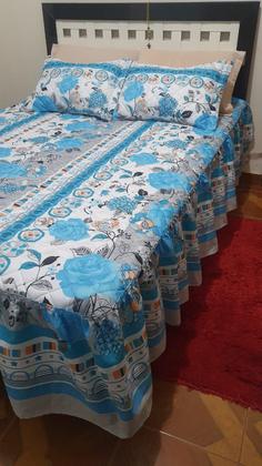 Imagem de Cobre Leito Casal Padrão Bordado Colcha 3pçs Matelada com Linha 2,45x2,50m Cama Box Várias Estampas Sortidas