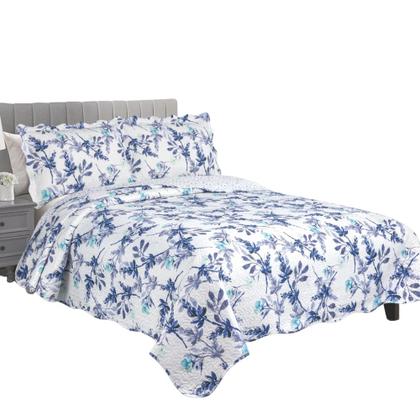 Imagem de Cobre Leito Casal Queen Estampado Cores Vivas 3pçs Classic