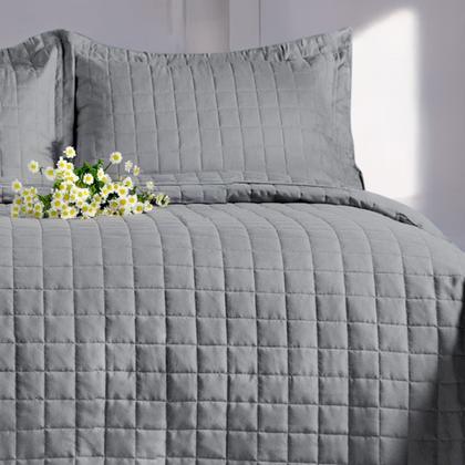 Imagem de Cobre Leito Colcha 3 Peças Percal 400 Fios