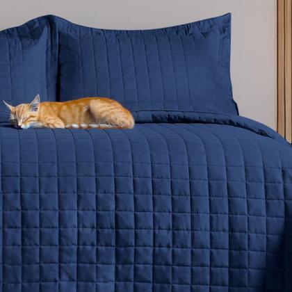 Imagem de Cobre Leito Colcha 3 Peças Percal 400 Fios