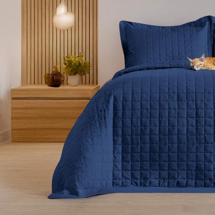 Imagem de Cobre Leito Colcha 3 Peças Percal 400 Fios