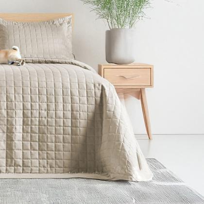 Imagem de Cobre Leito Colcha 3 Peças Percal 400 Fios